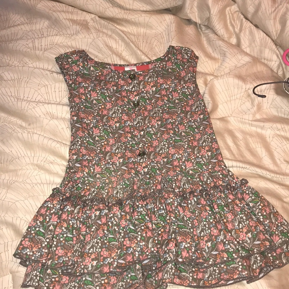 Matilda Jane brown floral dress with ruffles
